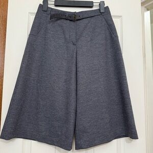 Derek Lam Virgin Wool Wide Leg Culotte Bermuda Shorts Charcoal Gray Size 4 US